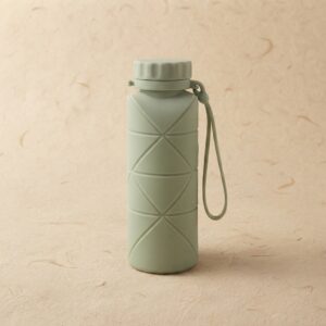 Silicone Folding Bottle | 600ML Silicon Foldable Bottle | Smart Travel Bottle Collapsible Design (Random Color)