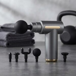 Professional Smart Percussion Massage Gun – High-Intensity Deep Tissue Muscle Massager With 4 Interchangeable Heads
