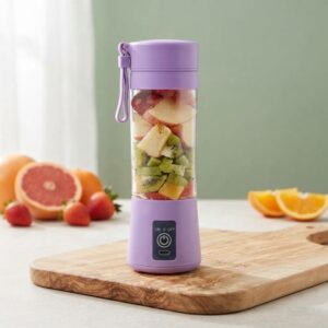 Rechargeable Portable Mini Juicer Blender – 6 Blades, 380ml Outdoor Juicing Cup [Random Color] With Box